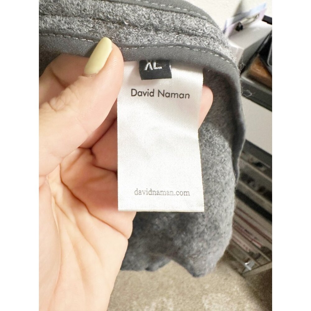 David Naman Mens Wool Blend Hooded Cardigan Sweater Open Front Gray Size XL - Picture 4 of 5